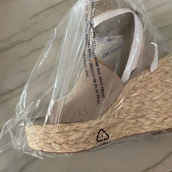 NWT Marc Fisher espadrille Sz 7.5 grey/tan - Picture 2 of 7